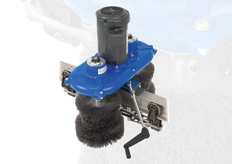 Limpiador motorizado de ruedas de trole y cadena transportadora OP-08